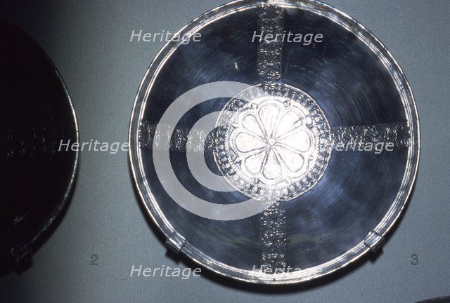 Silver Bowl from Sutton Hoo Ship Burial, Anglo-Saxon, c7th century. Artist: Unknown.