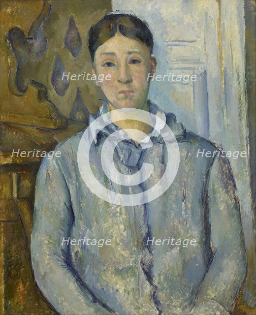 Madame Cézanne in Blue, 1890. Artist: Cézanne, Paul (1839-1906)