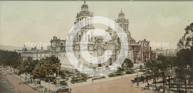 The cathedral, City of Mexico, between 1884 and 1900. Creator: William H. Jackson.
