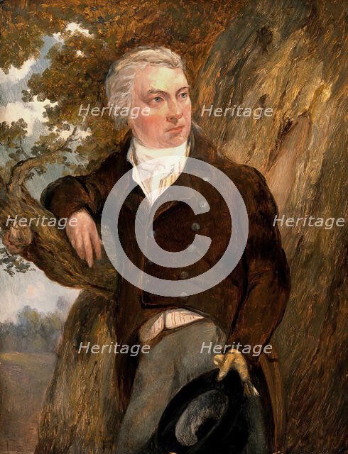 Edward Jenner, with a view of Berkeley, Glos. Creator: John Raphael Smith.