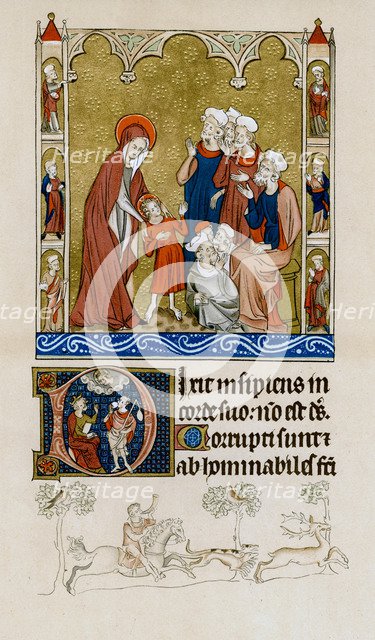 Christ being found by his mother in the temple disputing with doctors, c1310-1320. Artist: Unknown