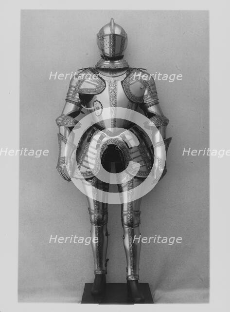 Armour, Italian, probably Milan, c1575; breastplate, later; lancerest and gilt decoration. Creator: Unknown.