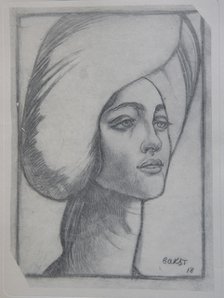 Portrait of madame T., 1918. Artist: Bakst, Léon (1866-1924)