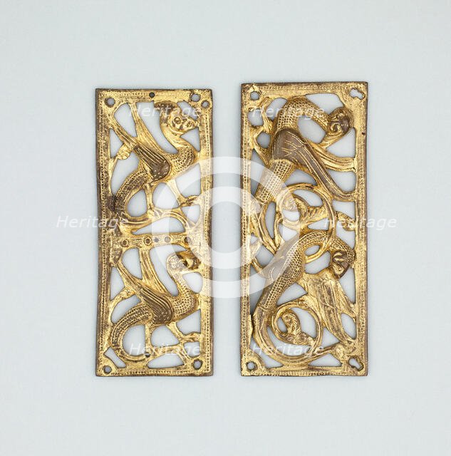 Two Plaques with Interlaced Chimeras, Limoges, 1200/50. Creator: Unknown.