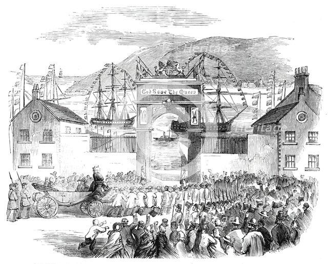 The Embarkation of the Prince of Wales at the Queen's Wharf, St. John's, Newfoundland, 1860. Creator: Unknown.