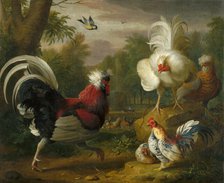The Cockrel's Fight, 1700-1720. Creator: Jakub Bogdan.