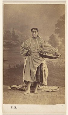 Genre portrait of an unidentified woman holding a basket, 1870-1875. Creator: Ferdinand Berillon.