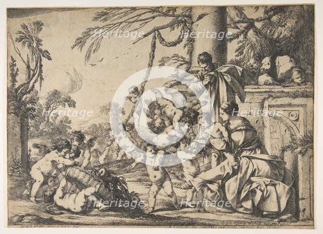 The Virgin and Christ Child Served by Angels, 1640. Creator: Laurent de la Hyre.