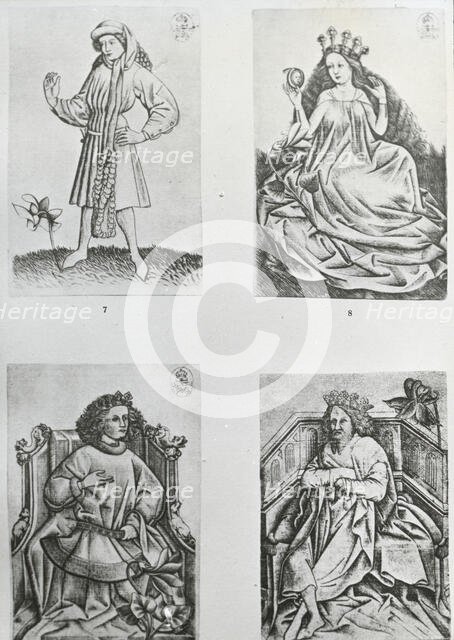 Reproduction of prints showing four figures, between 1915 and 1925. Creator: Frances Benjamin Johnston.