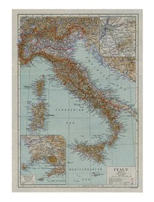 Map of Modern Italy, c1910s. Creator: Emery Walker Ltd.