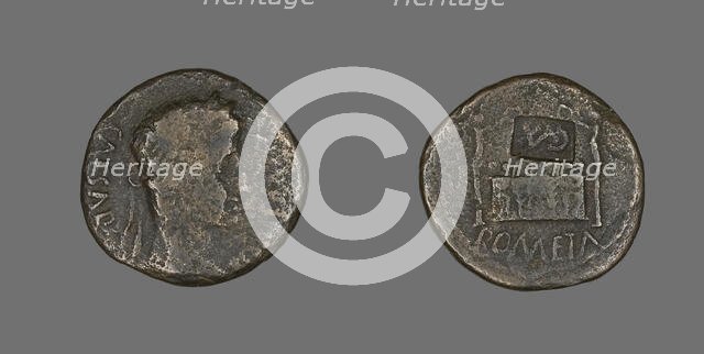 Coin Portraying Emperor Augustus, 27 BCE-14 CE. Creator: Unknown.