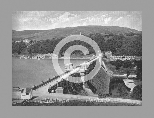 The Dam, Lake Vyrnmy, c1900. Artist: Valentine & Sons.