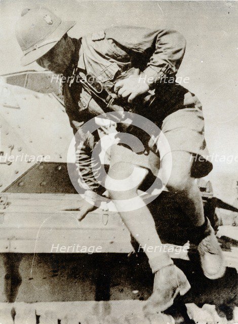 German General Erwin Rommel inspecting a tank, Libya, World War II, 1941. Artist: Unknown