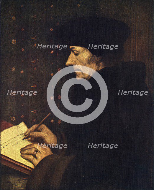 'Erasmus', 1523, (1909). Artist: Hans Holbein the Younger.