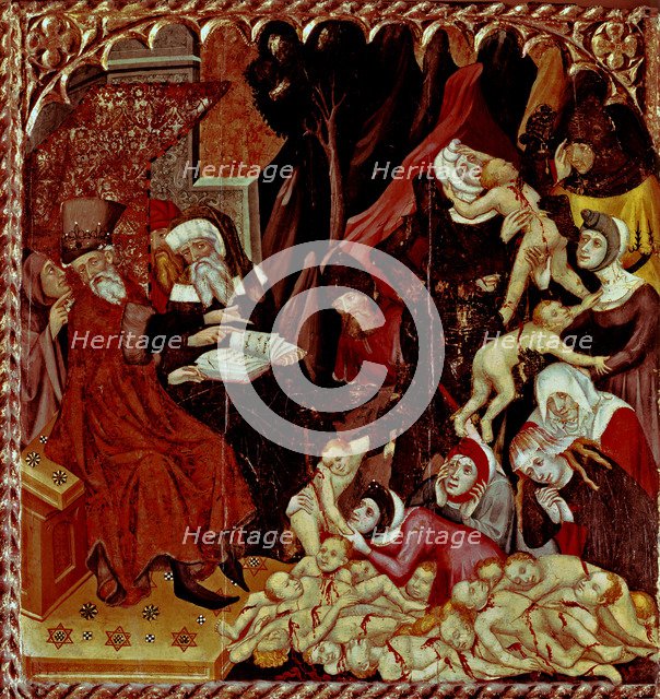 Altarpiece of St. Francis and Franciscan orders. Table of Slaughter of the Innocents. Tempera on …