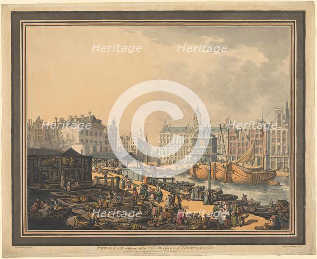 Feyge Dam, with part of the Fish Market at Amsterdam, 1797. Creator: Thomas Rowlandson.