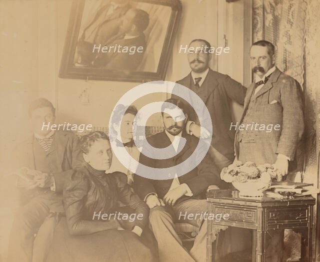 A social gathering in the veranda room, Dom Smith, Vladivostok, Russia, 1899. Creator: Ann E. Ivy.