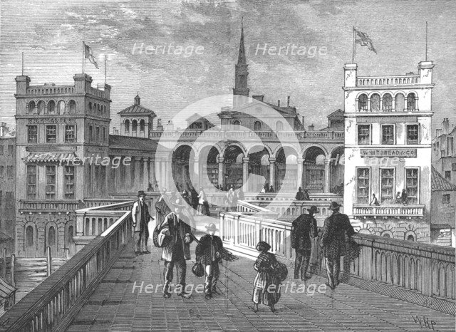 Hungerford Market from the bridge, 1850 (1897) Artist: Unknown.