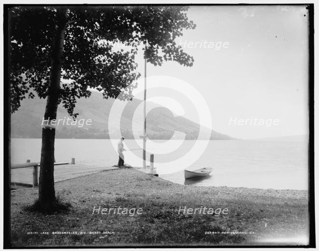 Lake Skaneateles, N.Y., shady beach, between 1890 and 1901. Creator: Unknown.