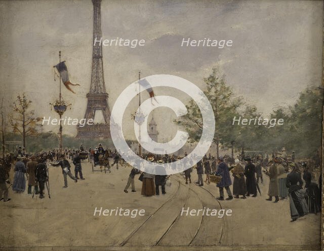 Entrance to the Universal Exhibition of 1889. Creator: Jean Beraud.