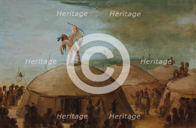 Rainmaking among the Mandan, 1837-1839. Creator: George Catlin.