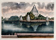 Madurai: a view of the tank and the Judge's house, (between 1800 and 1899?). Creator: Unknown.