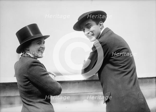 Bonaparte, Jerome - At Horse Show with Miss Ellen Rasmussen, 1912. Creator: Harris & Ewing.