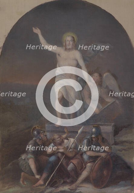 Resurrection of Christ, possibly a sketch of the Vihti church altarpiece..., 1845-1846. Creator: Berndt Godenhjelm.