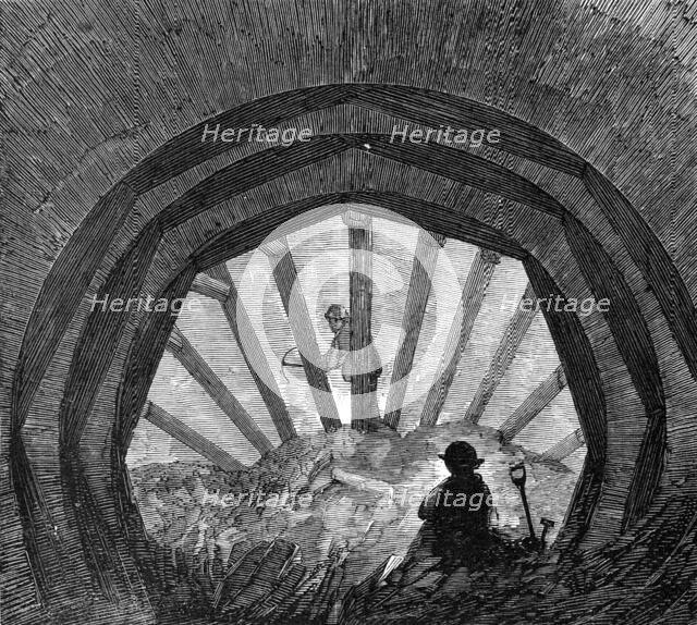 London Main Drainage: driving a tunnel at Peckham, 1861. Creator: Unknown.