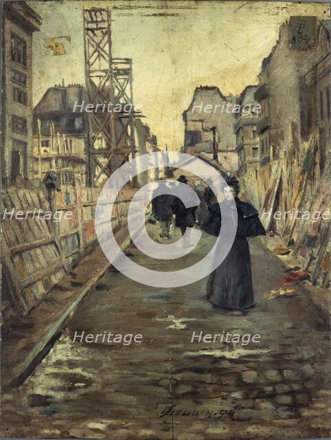 A street in Paris., 1894. Creator: F Seguin.
