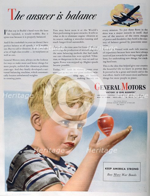 Wartime advert for General Motors, 1944. Artist: Unknown