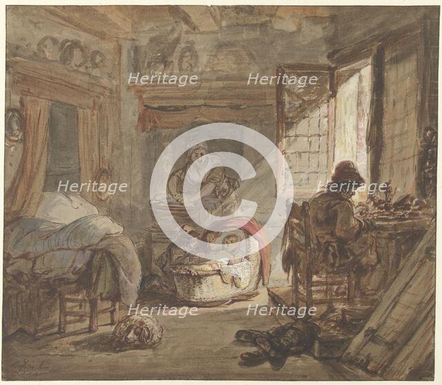 Interior with family, 1763-1826. Creator: Abraham van Strij.
