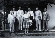 Seven tropical disease scientists, c1920s. Creator: Unknown.