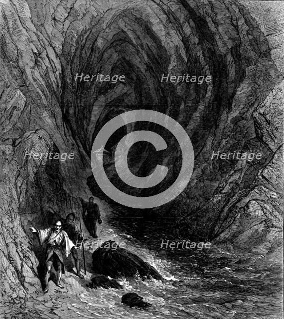 Sketches in China and Japan: the Cave of Moshima, Japan, 1873. Creator: John Greenaway.