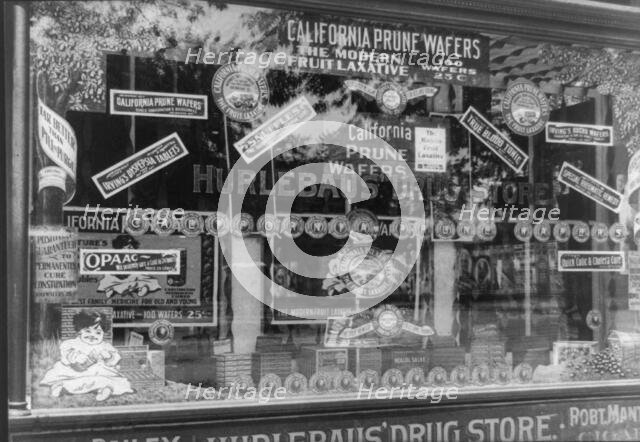 Window display of Hurlebaus' Drug Store, 1897-1898, 1897 or 1898. Creator: Frances Benjamin Johnston.