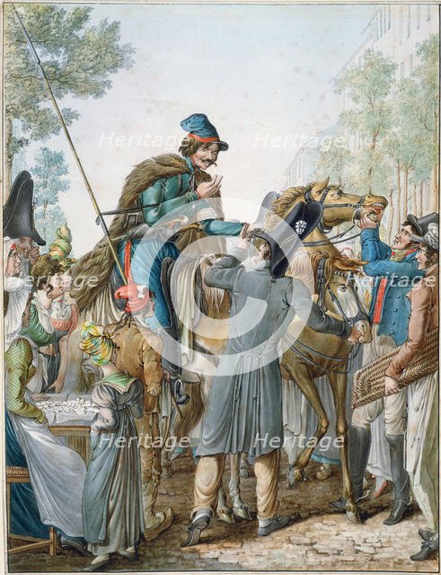 Occupation russe à Paris (Russian Cossacks in Paris, 1814), 1814-1817. Creator: Opiz, Georg Emanuel (1775-1841).