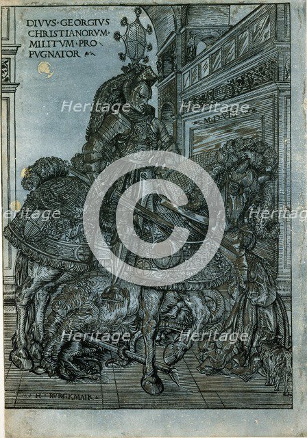 St George on Horseback, 1508. Artist: Hans Burgkmair, the Elder.