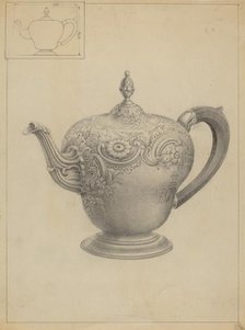 Silver Teapot, c. 1936. Creator: Unknown.
