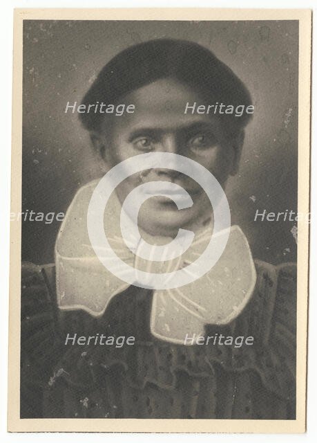 Photographic print of a woman with a large bow at her neck, ca. 1900. Creator: Unknown.