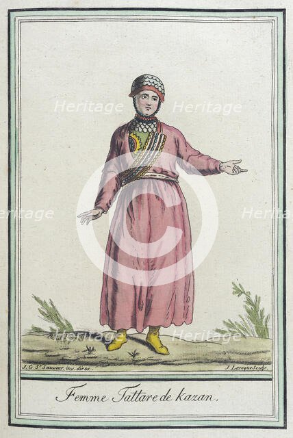 Costumes de Différents Pays, 'Femme Tattare de Kazan', c1797. Creators: Jacques Grasset de Saint-Sauveur, LF Labrousse.