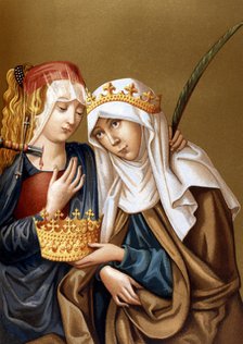 St Elizabeth of Hungary and St Lucy, 1878. Artist: Unknown