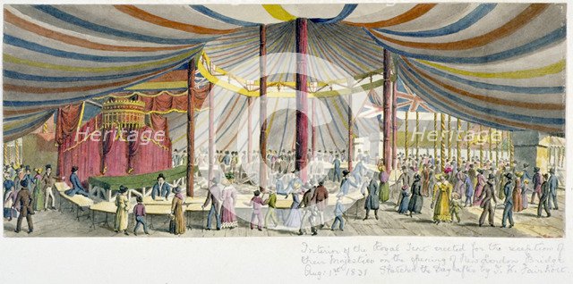 Royal opening of London Bridge, 1831. Artist: JH Fairholt