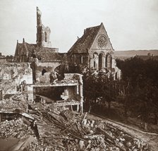 Ruined church, Vauxaillon, northern France, c1914-c1918. Artist: Unknown.
