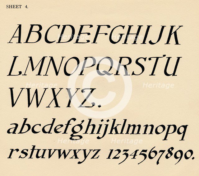 Sheet 4, from a portfolio of alphabets, 1929. Artist: Unknown.