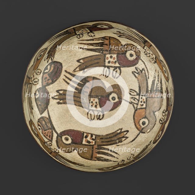 Bowl Depicting Hummingbirds, 180 B.C./A.D. 500. Creator: Unknown.