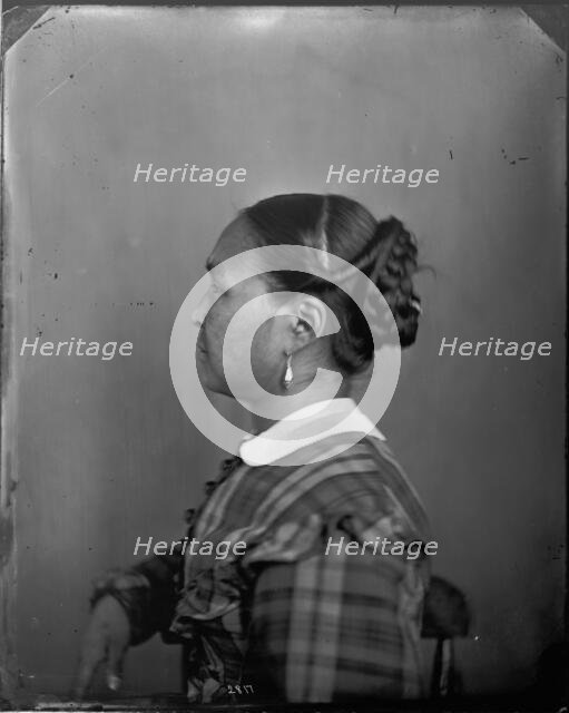 Profile Portrait of Unidentified Woman, 1880s. Creator: United States National Museum Photographic Laboratory.