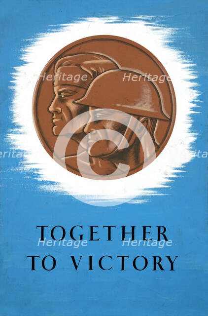 'Together to Victory', World War II poster, between 1939 and 1946. Creator: Central Office of Information.