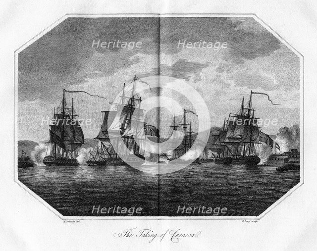'The Taking of Curaçao', 1811.Artist: S Lacy