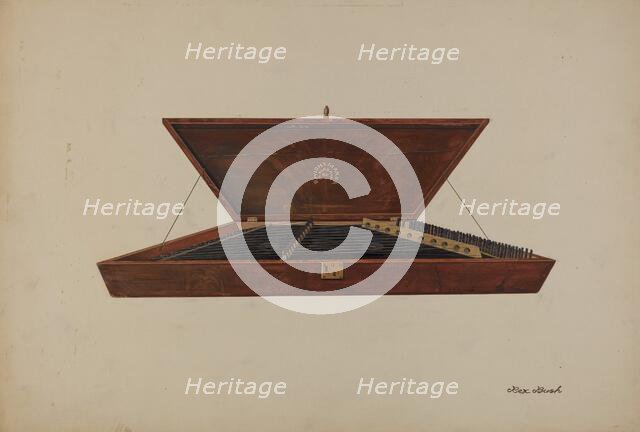 Dulcimer, c. 1937. Creator: Rex F Bush.