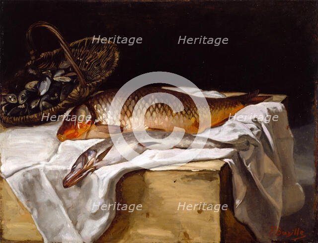 Still Life with Fish, 1866. Creator: Frédéric Bazille.